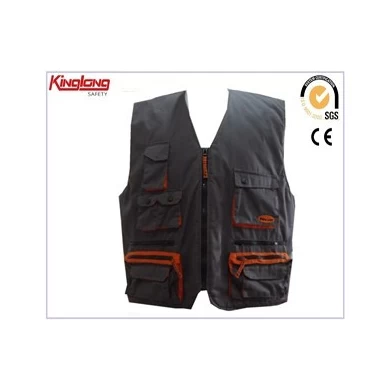 Power brand high quality T/C fabric mens working vest,Workwear clothes waistcoat for sale