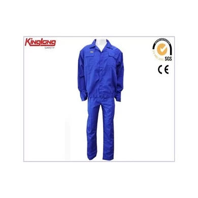 Professional design bright blue new working jacket and pants,China manufacturer supply workwear suit
