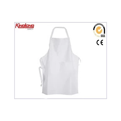 Aventais de cozinha promocionais personalizados, aventais de chef 100% algodão branco com bolsos