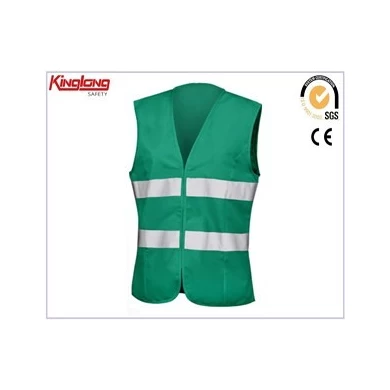 Reflective vest mens workwear green color waist coat,Summer wear hot sale outdoor working vest
