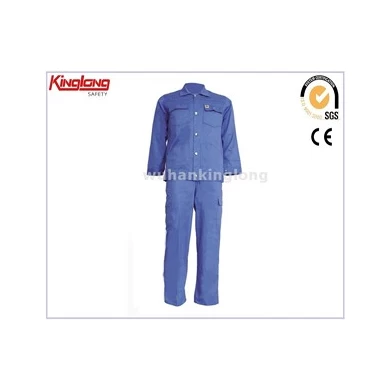 Ruwe blauwe werkpakken China leverancier, 100% polyester werk uniform overhemden en broeken