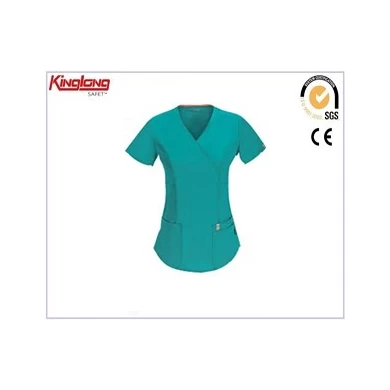 Lente populaire stijl medische scrubs met korte mouwen, op maat gemaakte logo beschermende fashion design scrubs