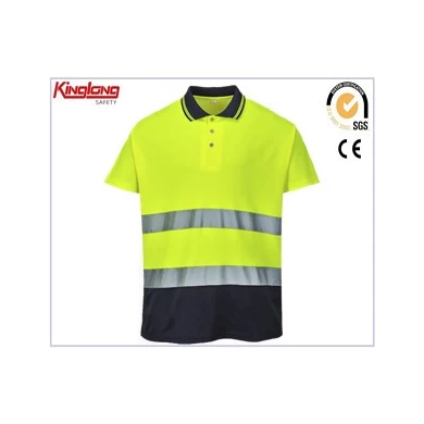 Two Tone Polo Shirt,Fluorescent Yellow Two Tone Polo Shirt,Hi Vis Fluorescent Yellow Two Tone Polo Shirt