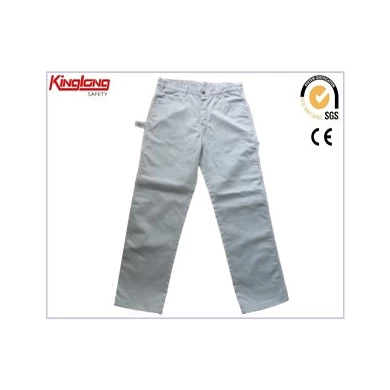 Białe spodnie robocze Cargo, drelichowe męskie białe spodnie robocze Cargo, 100% bawełny drelichowe męskie białe spodnie robocze Cargo