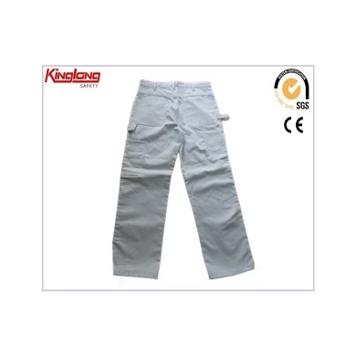 Białe spodnie robocze Cargo, drelichowe męskie białe spodnie robocze Cargo, 100% bawełny drelichowe męskie białe spodnie robocze Cargo