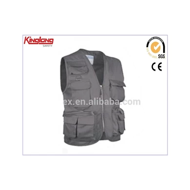 Wholesake fishing vest multi pockets work wear waistcoat