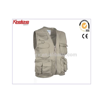 Wholesake fishing vest multi pockets work wear waistcoat