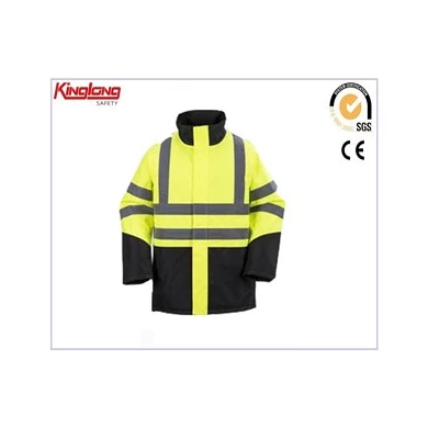 Wholesale Waterpoof Orange High visibility Reflective Winter Safety Jacket
