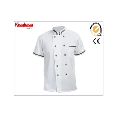 Wholesale chef uniforms jacket supplier, White chef jacket China manufacturer