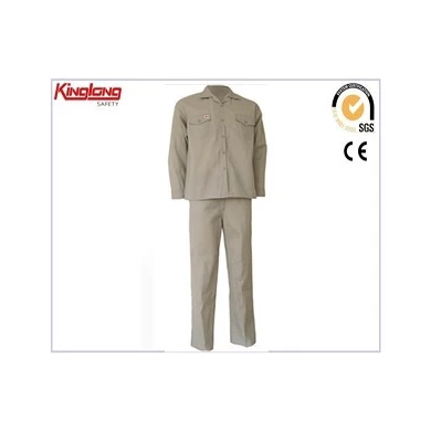 Hurtowa koszula i spodnie robocze z dwiema kieszeniami na piersi, czołowy producent w Chinach dostarcza kombinezony z elastyczną talią