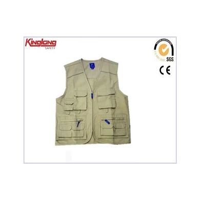 Wholesale work wear vest fishing vest good quality men's waistcoat