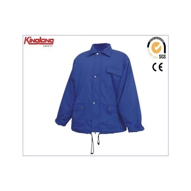 Χειμερινό μπουφάν μπλε ζεστά ρούχα εργασίας προς πώληση, υψηλής ποιότητας μπουφάν χειμώνα ρούχα