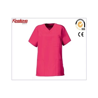 Hospital de las mujeres de desgaste médico uniforme precio, tejido de poliéster de algodón de enfermería friega para la venta