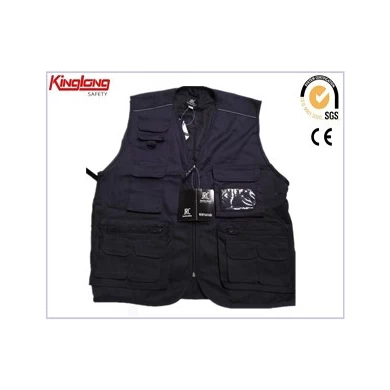 Work Safety Vest,Polyester Navy Work Safety Vest,Multi Pockets Polyester Navy Work Safety Vest