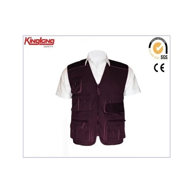 Workers uniform mens high quality vest,  no sleeves multi pockets black vest
