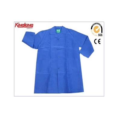 Bata de laboratorio de ropa de trabajo, bata de laboratorio de ropa de trabajo de uniforme de hospital, bata de laboratorio de ropa de trabajo de uniforme de hospital azul de moda