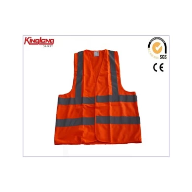 customized stylish workwear fluorescents orange kitting waistcoats with high visibility reflective tape