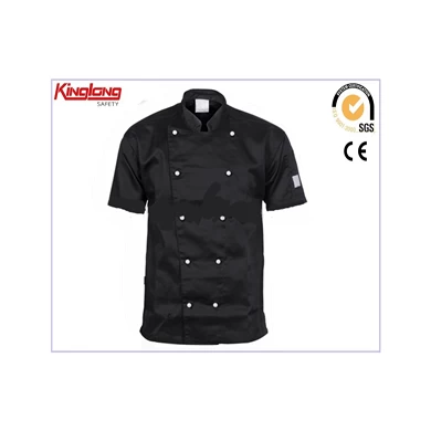 factory price wholesale cotton Chef uniform for cooking,half sleeve restaurant jacket