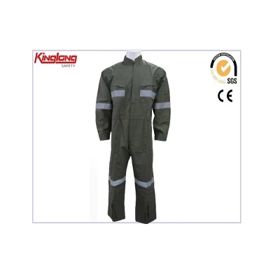 Roupas de trabalho de segurança masculina roupas de poliéster e algodão macacões de tecido popeline com fita reflexiva