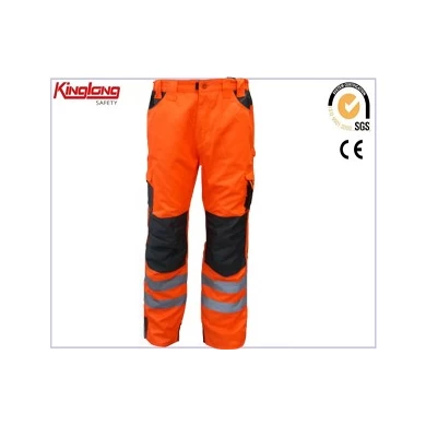 wholeale polycotton men safety workwear trousers protective  overall work cargo pants high visibility reflective pants