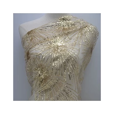 Prata da tela do tule da lantejoula dourada para o vestido de casamento, vestidos de noite