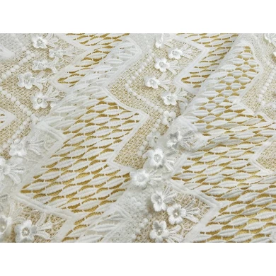 Robe de mariée robe de soirée en gros partie 3d fleur dentelle tissu brodé