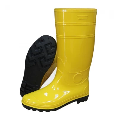 Botas de chuva 103Y amarelo não resistente a óleo de segurança pvc