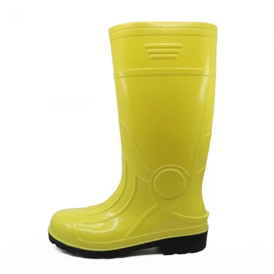 107-1 yellow oil acid resistant glitter pvc safety rain boots