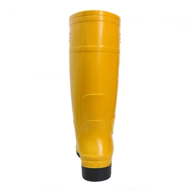 107-YB Wasserdichte Stahlkappe aus PVC-Sicherheits-Regenschutz
