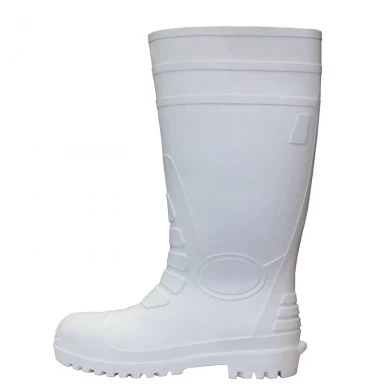 108-1白色防水食品工业耐油pvc安全雨鞋钢头