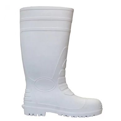 108-1白色防水食品工业耐油pvc安全雨鞋钢头