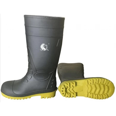 108-10 CE认证黑色防水钢头防穿刺pvc安全雨鞋