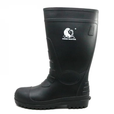 108-3L Black chemical resistant steel toe PVC safety rain boots