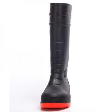 108-9黑色耐油钢脚趾安全雨靴pvc