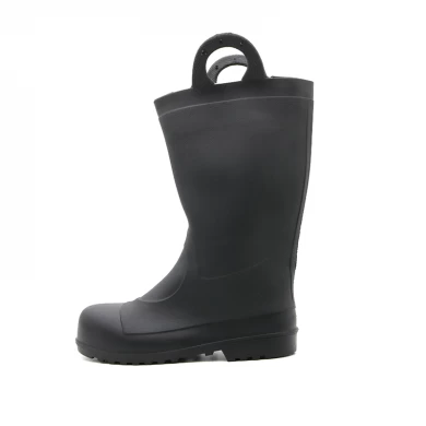 110 Siyah Su Geçirmez Kayma Çelik Toe Orta Plaka PVC Güvenlik Yağmur Botları Kolları ile