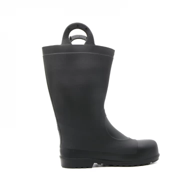 110 Siyah Su Geçirmez Kayma Çelik Toe Orta Plaka PVC Güvenlik Yağmur Botları Kolları ile