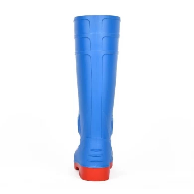 111 novo design azul resistente ao óleo de aço toe segurança botas de chuva pvc