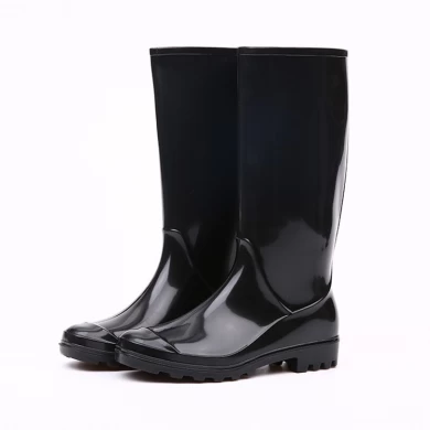 202-1 siyah pvc kadın yağmur botları