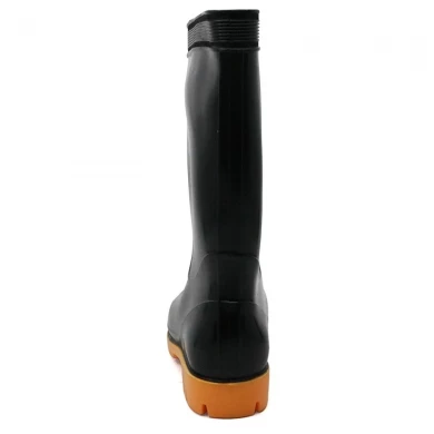 301L حمض النفط الأسود مقاومة القلويات رخيصة جدا أحذية المطر البلاستيكية غير السلامة للعمل