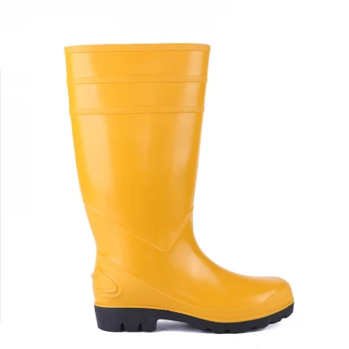 803 Waterproof anti slip oil acid proof yellow non safety glitter pvc rain boots