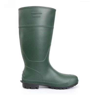 A8GB green matte waterproof non safety pvc rain boot for garden