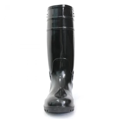 F30BB черный стальной носок дешевый пвх блеск безопасности дождя сапог