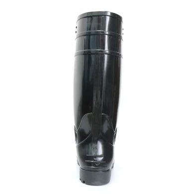 F30BB Black steel toe cap cheap pvc glitter safety rain boot