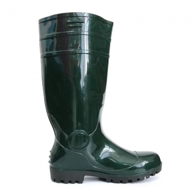 F30GB green waterproof lightweight shiny pvc safety rain boot