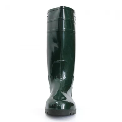F30GB vert imperméable léger et brillant botte de pluie de sécurité pvc