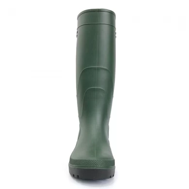 F35GB绿色磨砂耐油防水钢鞋头pvc安全雨靴