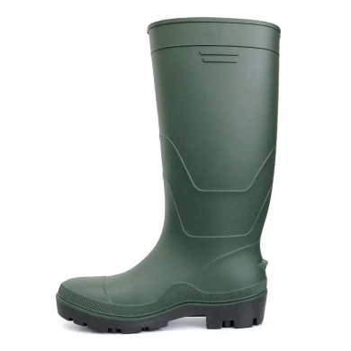F35GB绿色磨砂耐油防水钢鞋头pvc安全雨靴