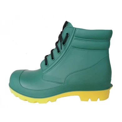 GYA vert cheville bottes de pluie de travail en pvc avec embout d'acier