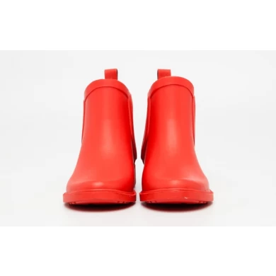 Cargadores de lluvia de goma de las señoras rojas altas de la manera del tobillo RB-003