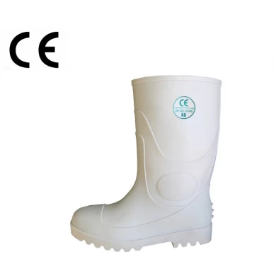WWS white food industry slip resistant pvc rain boots